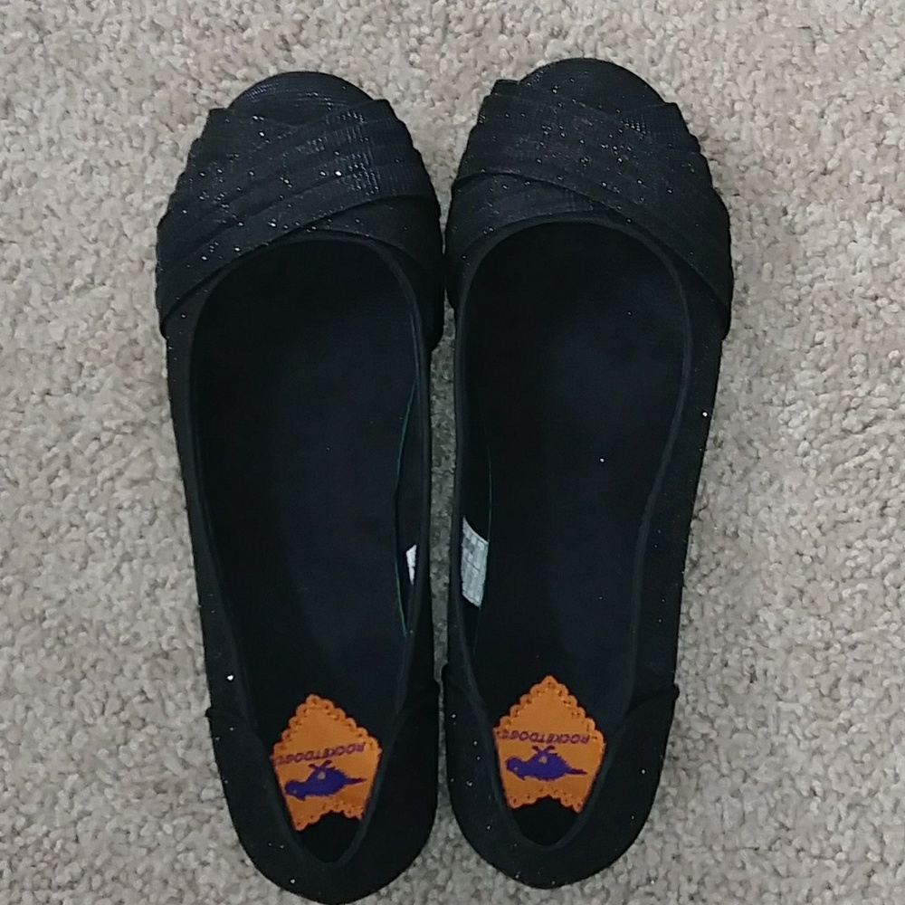 NWOT Sparkly Black Flats